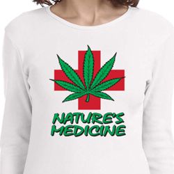 Ladies Funny Shirt Natures Medicine Long Sleeve Tee T-Shirt