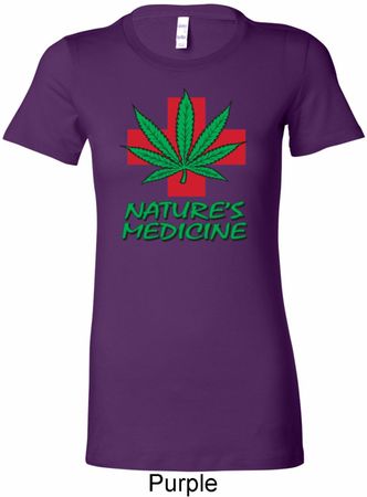 Ladies Funny Shirt Natures Medicine Longer Length Tee T-Shirt