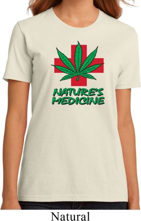 Ladies Funny Shirt Natures Medicine Organic Tee T-Shirt
