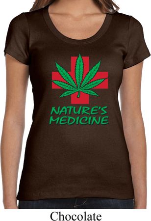 Ladies Funny Shirt Natures Medicine Scoop Neck Tee T-Shirt