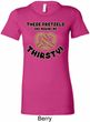 Ladies Funny Shirt Thirsty Pretzels Longer Length Tee T-Shirt