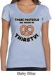 Ladies Funny Shirt Thirsty Pretzels Scoop Neck Tee T-Shirt