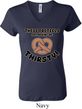 Ladies Funny Shirt Thirsty Pretzels V-neck Tee T-Shirt