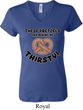 Ladies Funny Shirt Thirsty Pretzels V-neck Tee T-Shirt