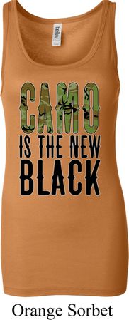 Ladies Funny Tanktop Camo is the New Black Longer Length Tank Top