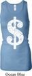 Ladies Funny Tanktop Distressed Dollar Sign Longer Length Racerback