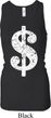 Ladies Funny Tanktop Distressed Dollar Sign Longer Length Racerback