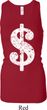Ladies Funny Tanktop Distressed Dollar Sign Longer Length Racerback