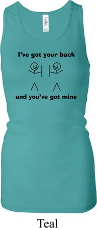 Ladies Funny Tanktop I've Got Your Back Longer Length Racerback Tank