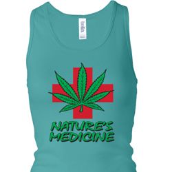 Ladies Funny Tanktop Natures Medicine Longer Length Racerback Tank Top