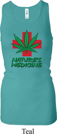 Ladies Funny Tanktop Natures Medicine Longer Length Racerback Tank Top