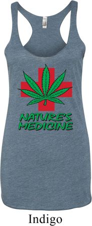 Ladies Funny Tanktop Natures Medicine Tri Blend Racerback Tank Top