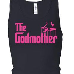 Ladies Funny Tanktop The Godmother Longer Length Racerback Tank Top