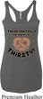 Ladies Funny Tanktop Thirsty Pretzels Tri Blend Racerback Tank