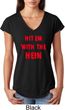 Ladies Funny Tee Hit em with the Hein Tri Blend V-neck
