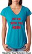 Ladies Funny Tee Hit em with the Hein Tri Blend V-neck