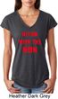 Ladies Funny Tee Hit em with the Hein Tri Blend V-neck