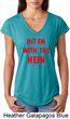 Ladies Funny Tee Hit em with the Hein Tri Blend V-neck