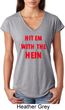 Ladies Funny Tee Hit em with the Hein Tri Blend V-neck