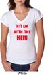 Ladies Funny Tee Hit em with the Hein Tri Blend V-neck