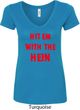 Ladies Funny Tee Hit em with the Hein V-neck Shirt
