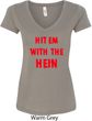 Ladies Funny Tee Hit em with the Hein V-neck Shirt