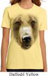 Ladies Grizzly Bear Shirt Big Grizzly Bear Face Organic T-Shirt