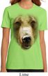Ladies Grizzly Bear Shirt Big Grizzly Bear Face Organic T-Shirt