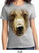 Ladies Grizzly Bear Shirt Big Grizzly Bear Face Tee T-Shirt