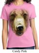 Ladies Grizzly Bear Shirt Big Grizzly Bear Face Tee T-Shirt