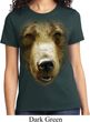 Ladies Grizzly Bear Shirt Big Grizzly Bear Face Tee T-Shirt