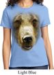 Ladies Grizzly Bear Shirt Big Grizzly Bear Face Tee T-Shirt