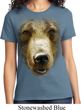 Ladies Grizzly Bear Shirt Big Grizzly Bear Face Tee T-Shirt