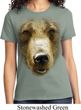 Ladies Grizzly Bear Shirt Big Grizzly Bear Face Tee T-Shirt