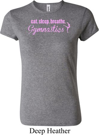 Ladies Gymnast Shirt Eat Sleep Breathe Gymnastics Crewneck Tee T-Shirt
