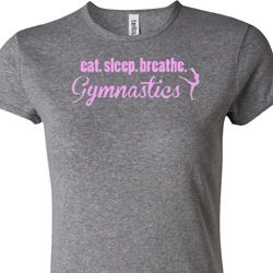 Ladies Gymnast Shirt Eat Sleep Breathe Gymnastics Crewneck Tee T-Shirt