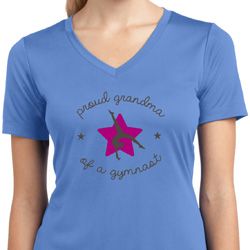 Ladies Gymnast Shirt Proud Grandma Moisture Wicking V-neck Tee T-Shirt Ladies Gymnast Shirt Proud Grandma Moisture Wicking V-neck Tee T-Shirt