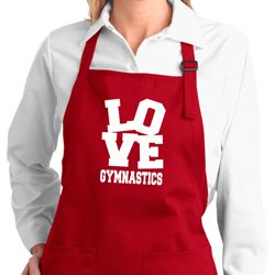 Ladies Gymnastics Apron Love Gymnastics Full Length Apron with Pockets Ladies Gymnastics Apron Love Gymnastics Full Length Apron with Pockets