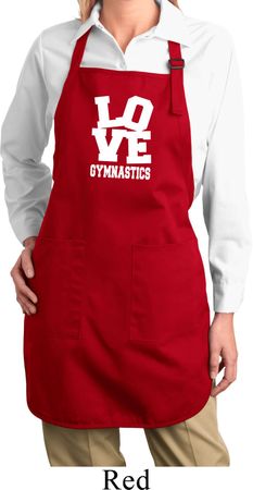 Ladies Gymnastics Apron Love Gymnastics Full Length Apron with Pockets