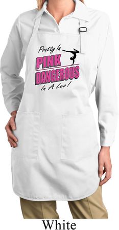 Ladies Gymnastics Apron Pretty in Pink Full Length Apron with Pockets