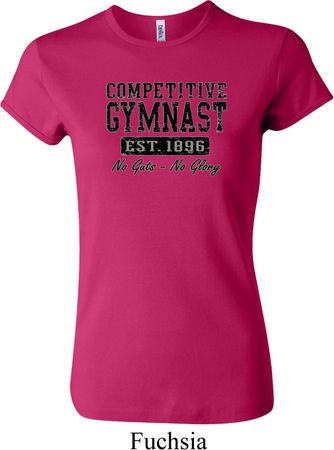 Ladies Gymnastics Shirt Competitive Gymnast Crewneck Tee T-Shirt