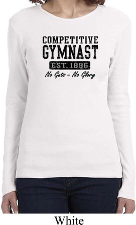 Ladies Gymnastics Shirt Competitive Gymnast Long Sleeve Tee T-Shirt