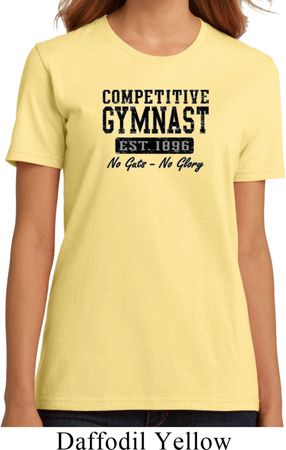 Ladies Gymnastics Shirt Competitive Gymnast Organic Tee T-Shirt