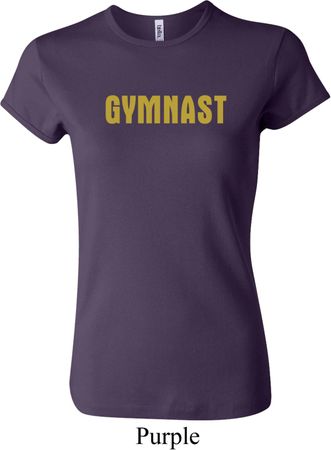 Ladies Gymnastics Shirt Gold Shimmer Gymnast Crewneck Tee T-Shirt