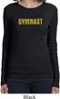 Ladies Gymnastics Shirt Gold Shimmer Gymnast Long Sleeve Tee T-Shirt