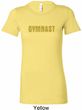 Ladies Gymnastics Shirt Gold Shimmer Gymnast Longer Length Tee T-Shirt