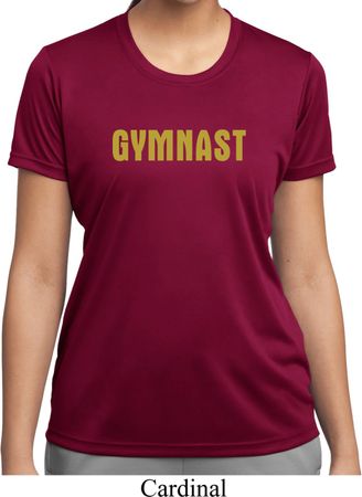 Ladies Gymnastics Shirt Gold Shimmer Gymnast Moisture Wicking T-Shirt