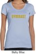 Ladies Gymnastics Shirt Gold Shimmer Gymnast Scoop Neck Tee T-Shirt