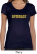 Ladies Gymnastics Shirt Gold Shimmer Gymnast Scoop Neck Tee T-Shirt