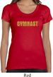 Ladies Gymnastics Shirt Gold Shimmer Gymnast Scoop Neck Tee T-Shirt